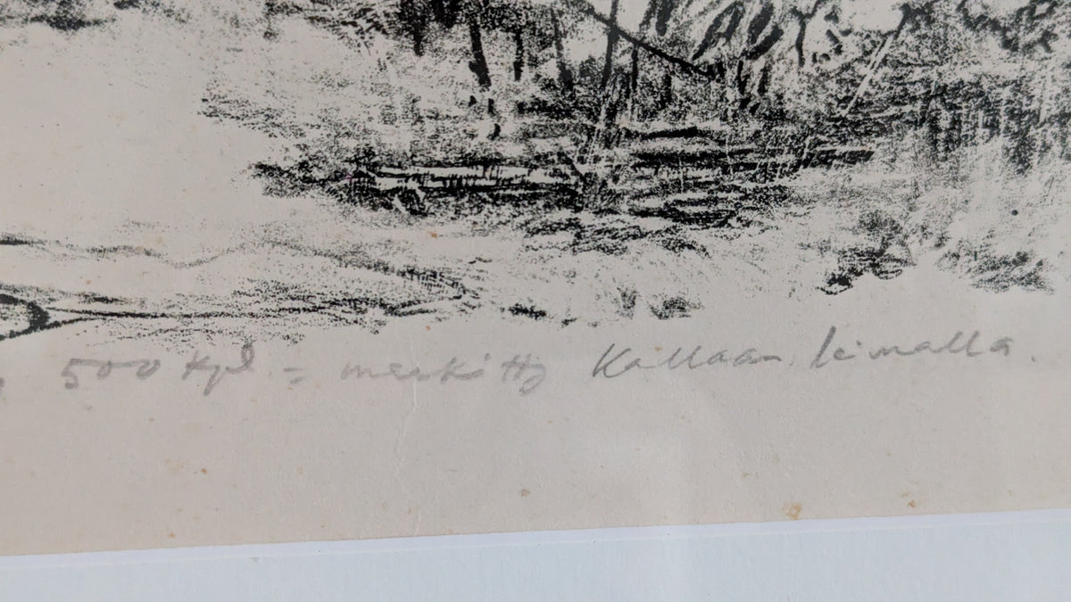 Aukusti Tuhka - Kollaanjoki (Signeerattu Litografia, 1943/1959)