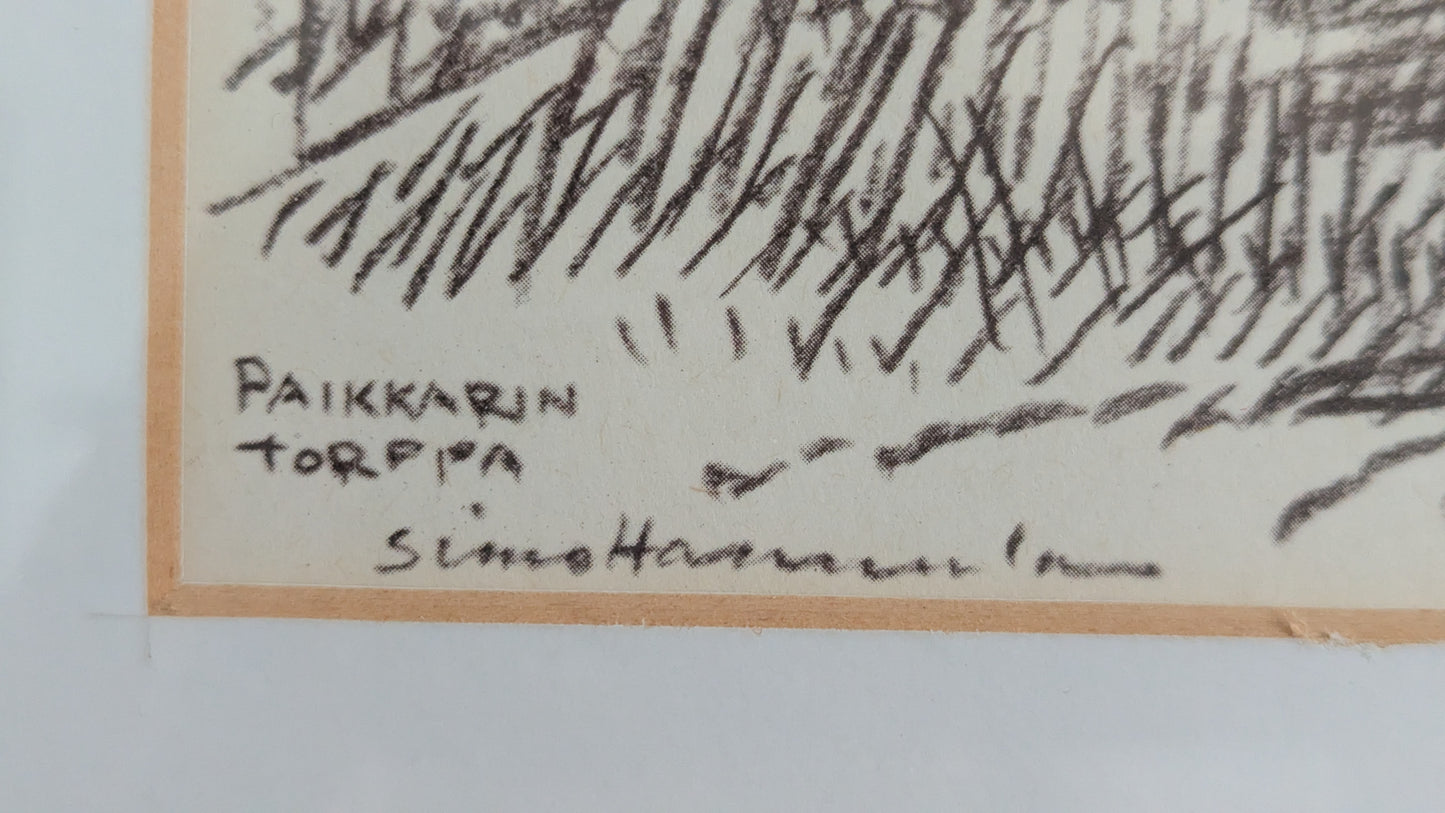 Simo Hannula - Paikkarin Torppa (Signeerattu Lyijykynäpiirros)