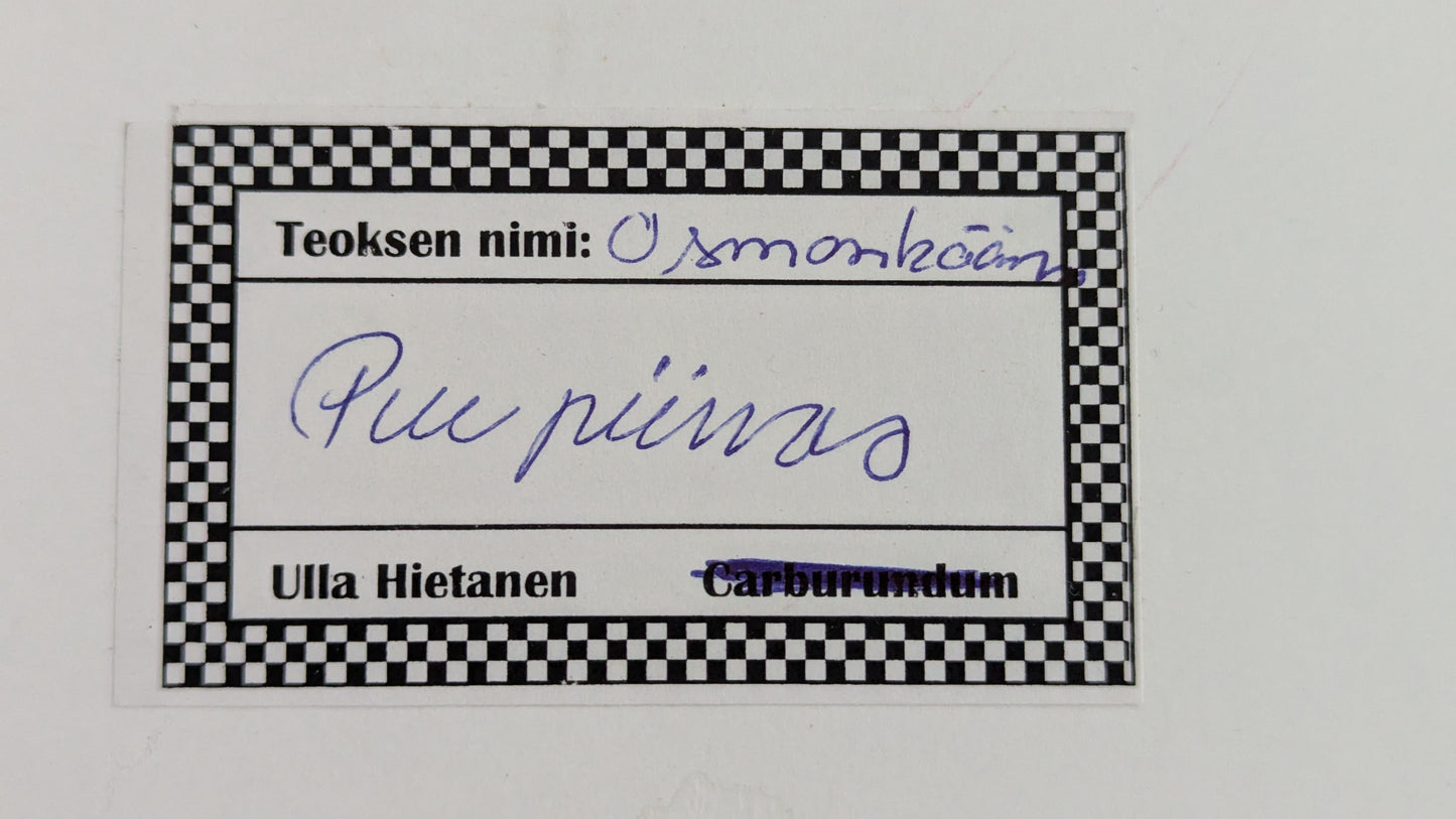 Ulla Hietanen - Osmankäämi (Signeerattu Puupiirros 1998)