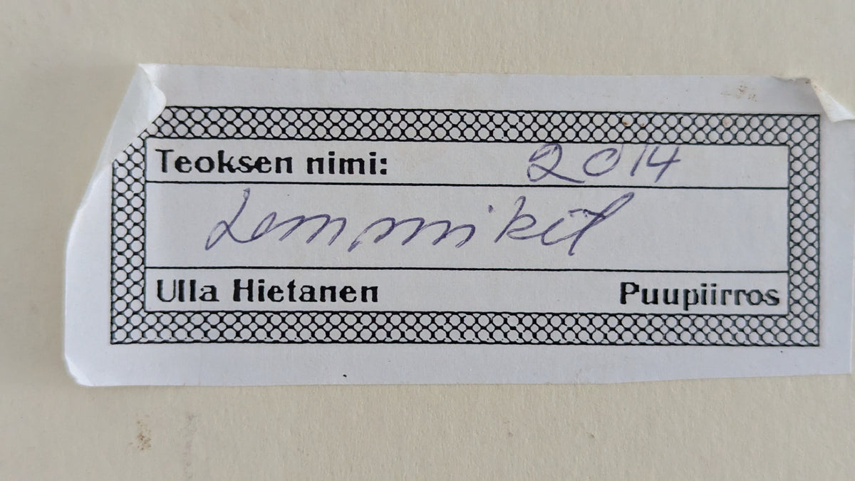 Ulla Hietanen - Lemmikit (Signeerattu Puupiirros 2014)