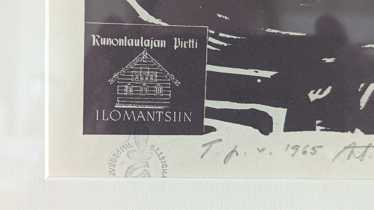 Aukusti Tuhka - Lönnrot Haastattelee Karjalalaisia (1935/1965, Sign. Litografia)