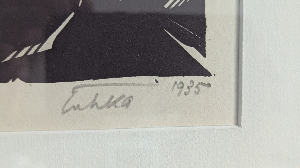 Aukusti Tuhka - Lönnrot Haastattelee Karjalalaisia (1935/1965, Sign. Litografia)