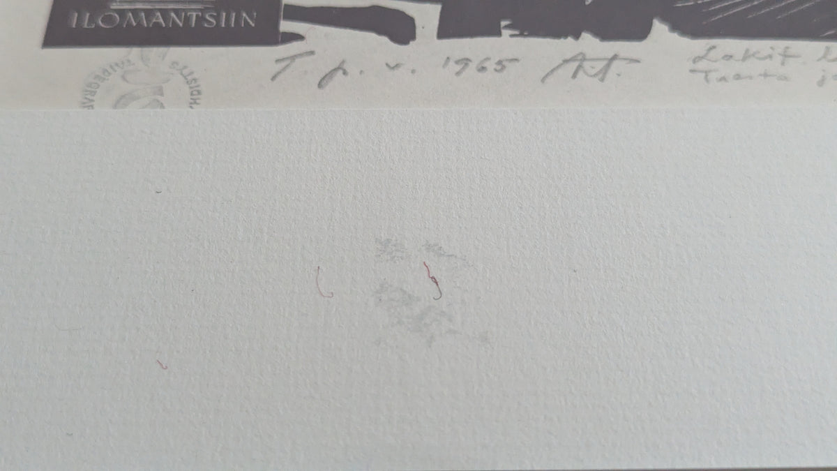 Aukusti Tuhka - Lönnrot Haastattelee Karjalalaisia (1935/1965, Sign. Litografia)
