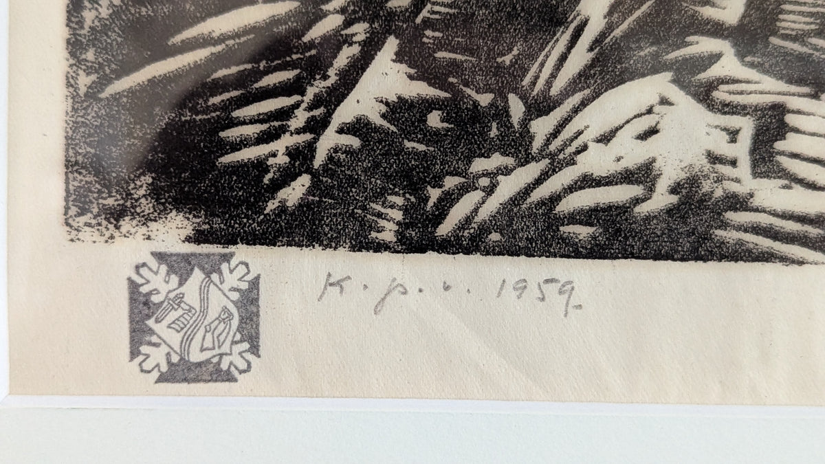 Aukusti Tuhka - Partio (Signeerattu Puupiirros 1939-1941, 1959)