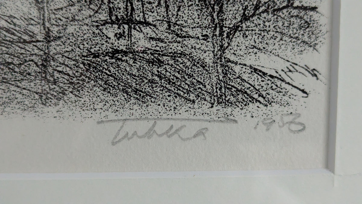 Aukusti Tuhka - Kaipolan Paperitehdas (Signeerattu Litografia 1956)