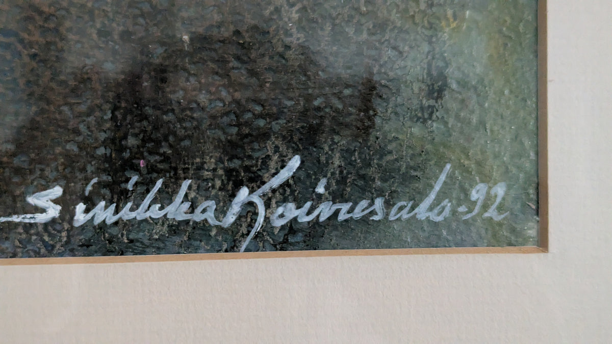 Sinikka Koivusalo - Tauko (Signeerattu Öljyvärimaalaus 1992)