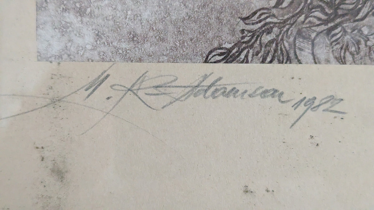 Virolainen Universitas Tartuensis Niminen Signeerattu Grafiikka 1982
