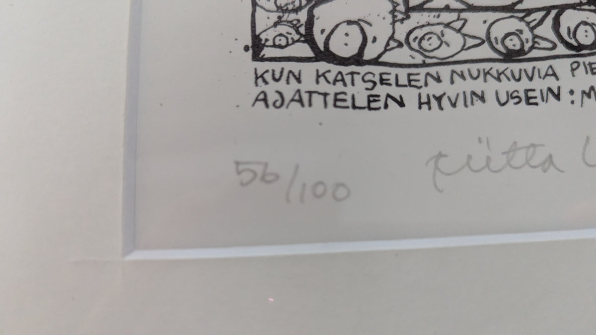Riitta Uusitalo - Nasu Strippi (Signeerattu, Numeroitu, 1991)