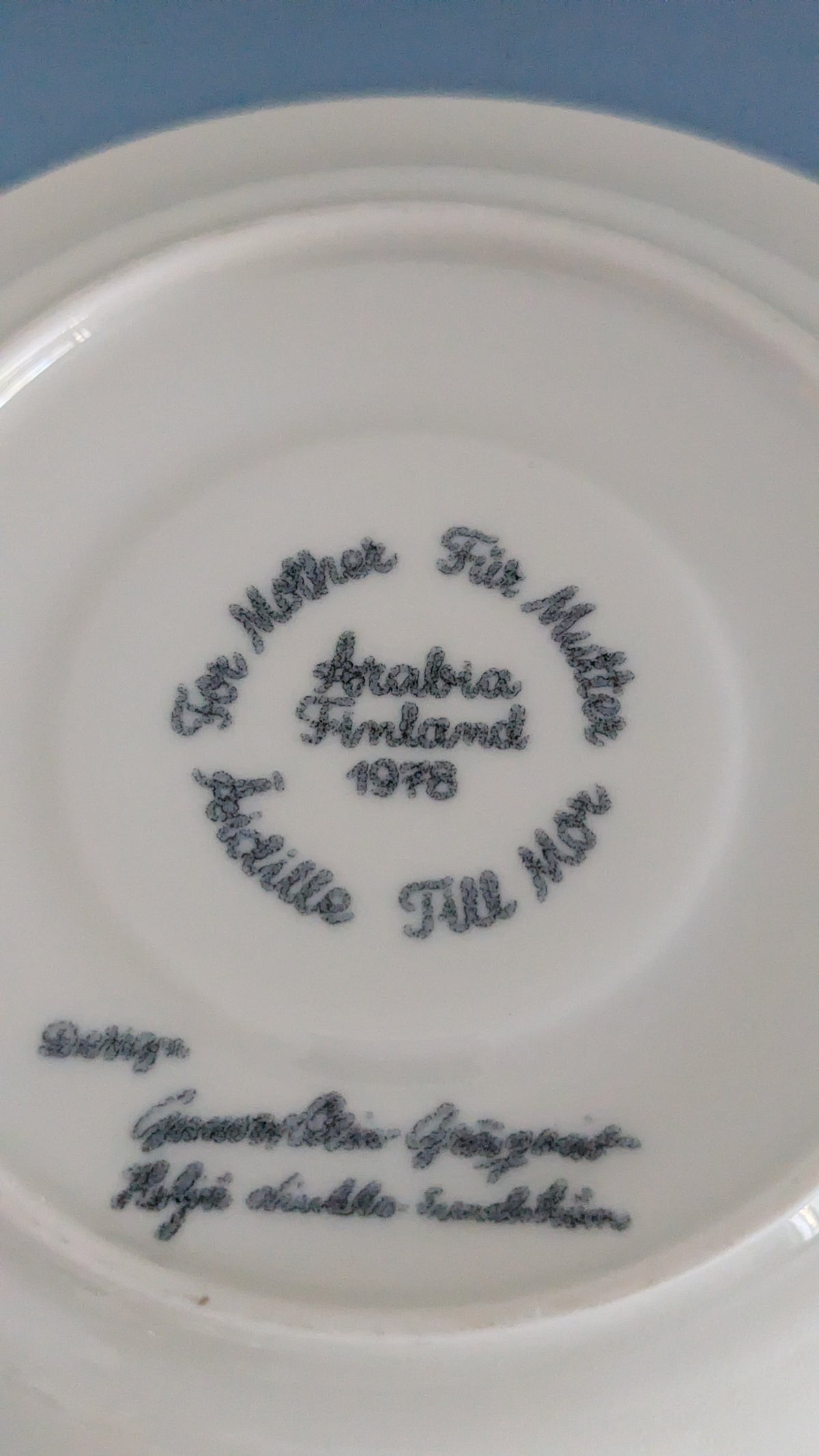 Arabia Äidille 1978 Kahvikuppi ja Tassi (Heljä Liukko-Sundström)