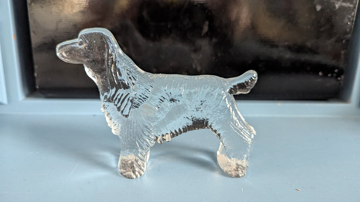 Kosta Boda - Kennel Sarjan Cockerspanieli Figuuri (1977-1980-Luku, Bertil Vallien)