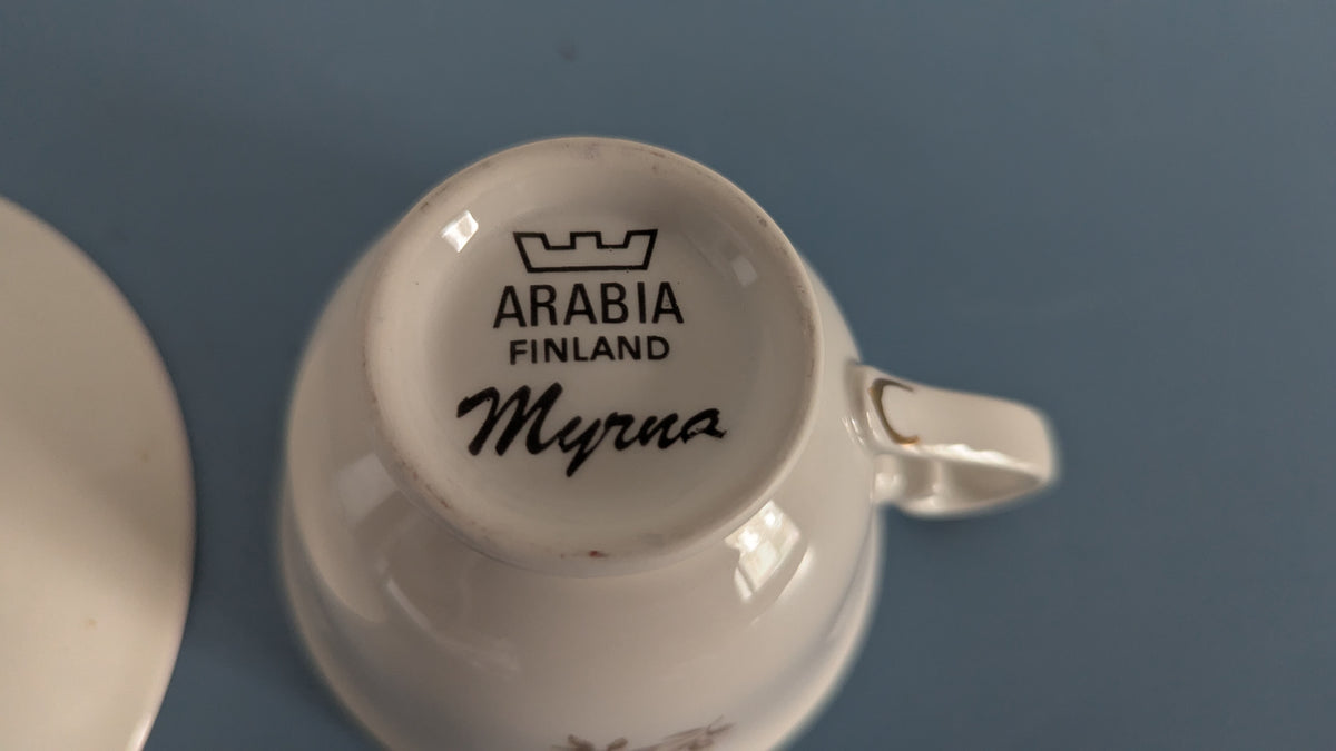 Arabia Myrna Kahviastiasto 12-Hengelle (24-osaa, 1937-2005, Olga Osol)