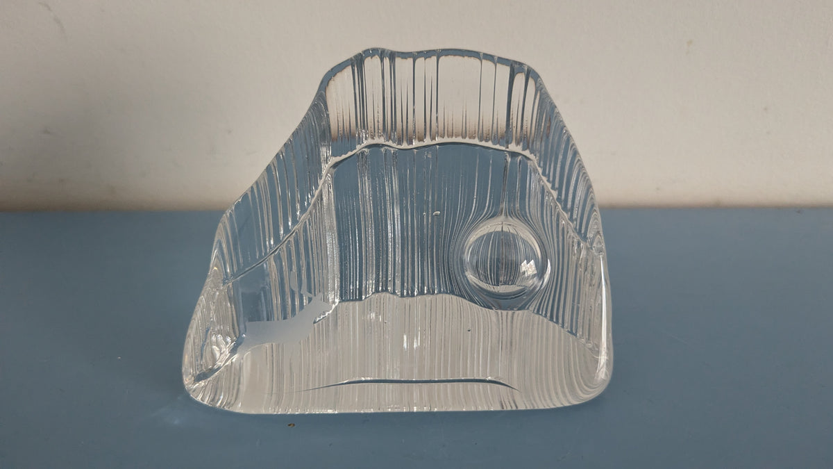 Iittala Kuutamo Tunturilla Koriste-esine / Lasipaino (1983-1991, Valto Kokko)
