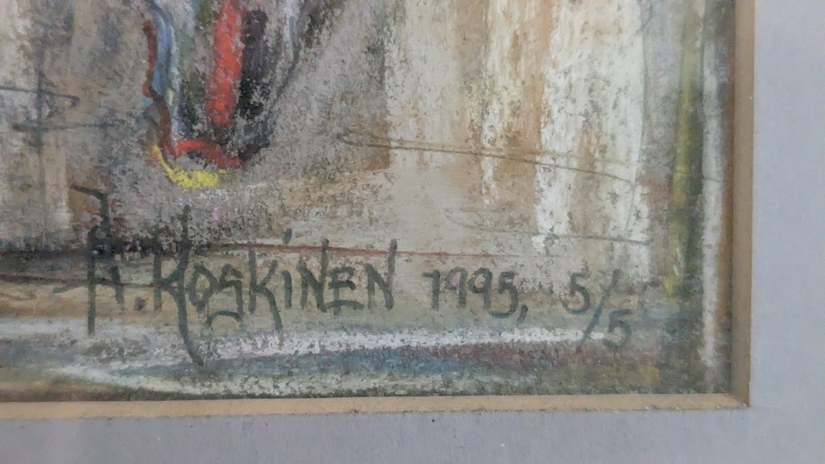 Arja Koskinen - Eksynyt Enkeli (Signeerattu Pastellimaalaus 1995)
