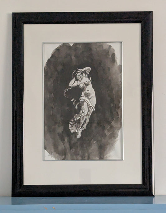 Vladan Popović - Nymph II (Signeerattu Sumi-e Maalaus 2008)