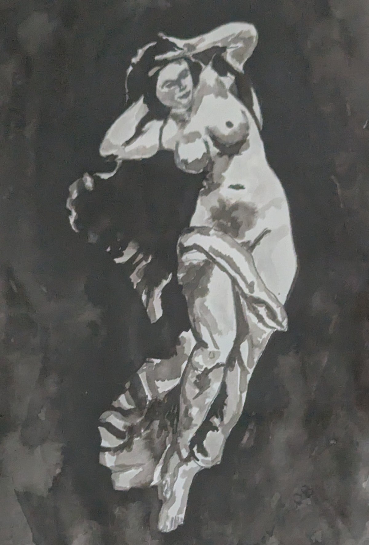 Vladan Popović - Nymph II (Signeerattu Sumi-e Maalaus 2008)