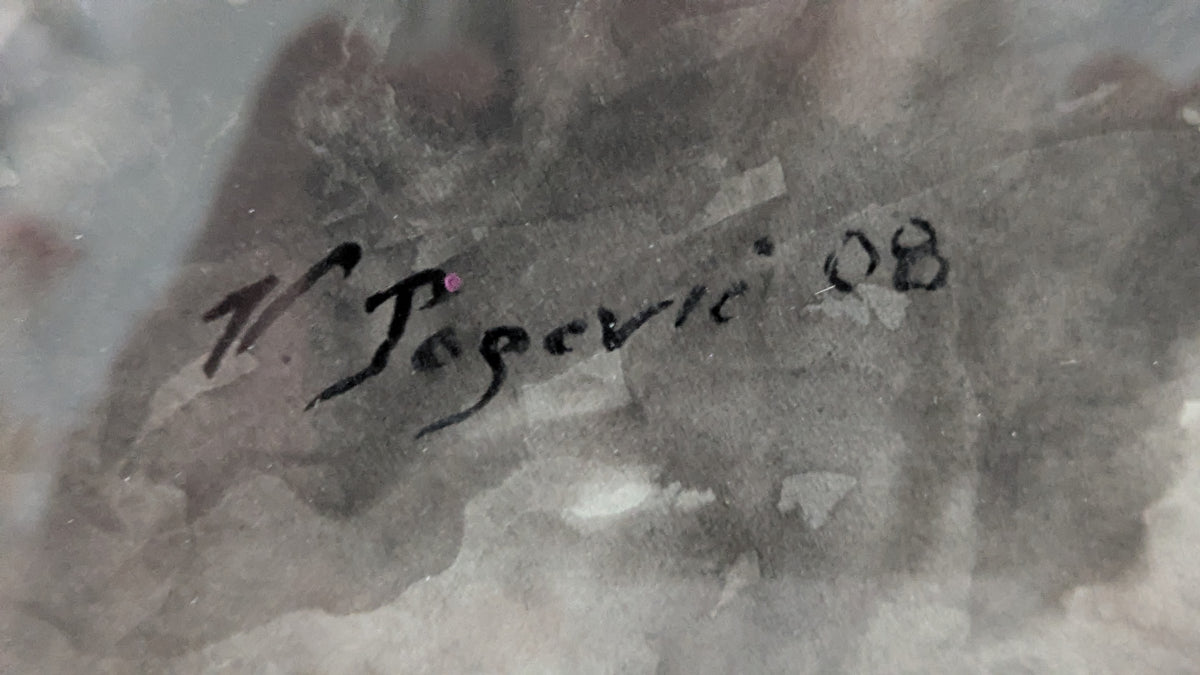Vladan Popović - Nymph II (Signeerattu Sumi-e Maalaus 2008)
