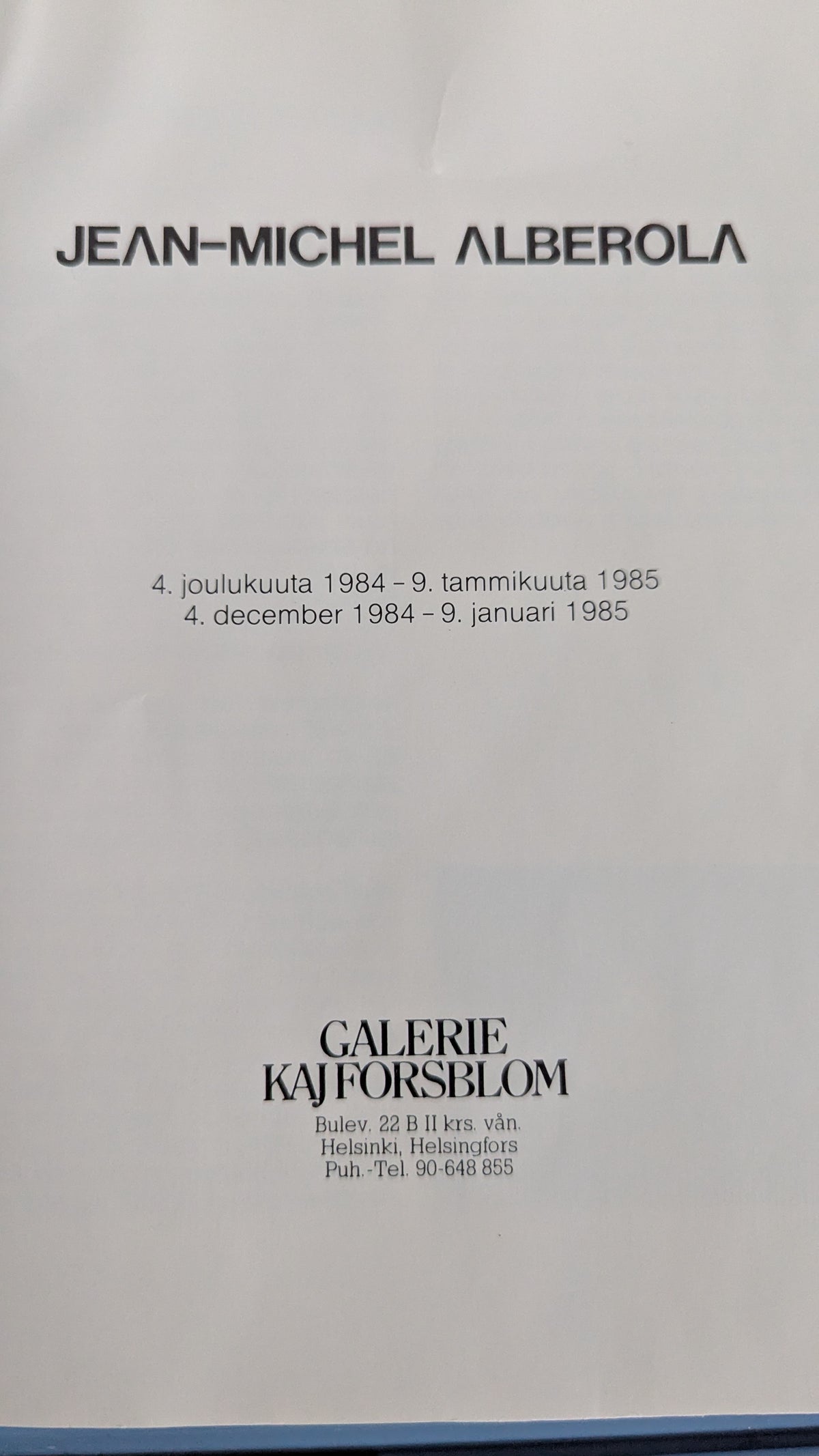 Jean-Michel Alberola - Signeerattu Grafiikka (1984)