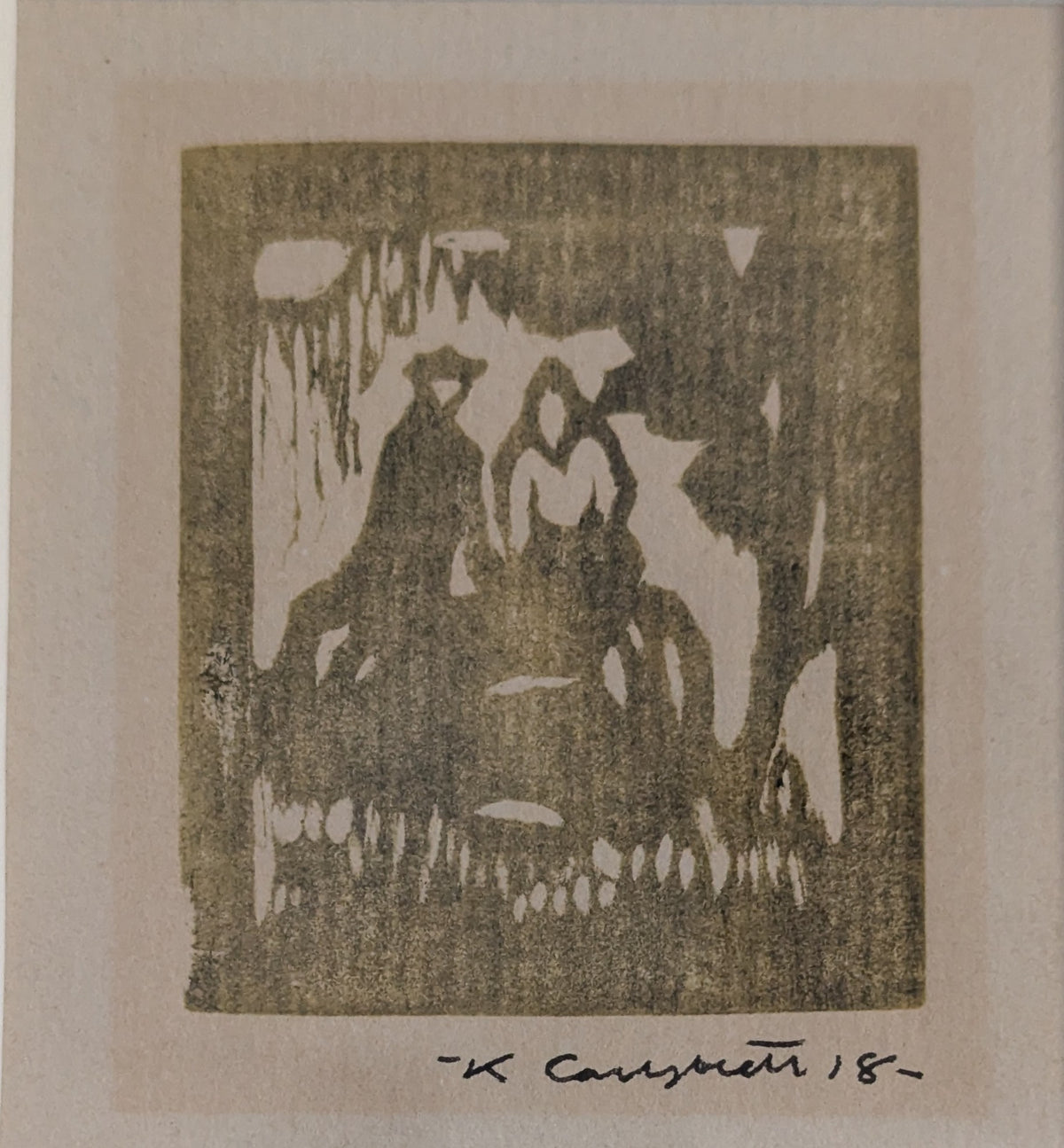Kalle Carlstedt - Signeerattu Puupiirros (1918)