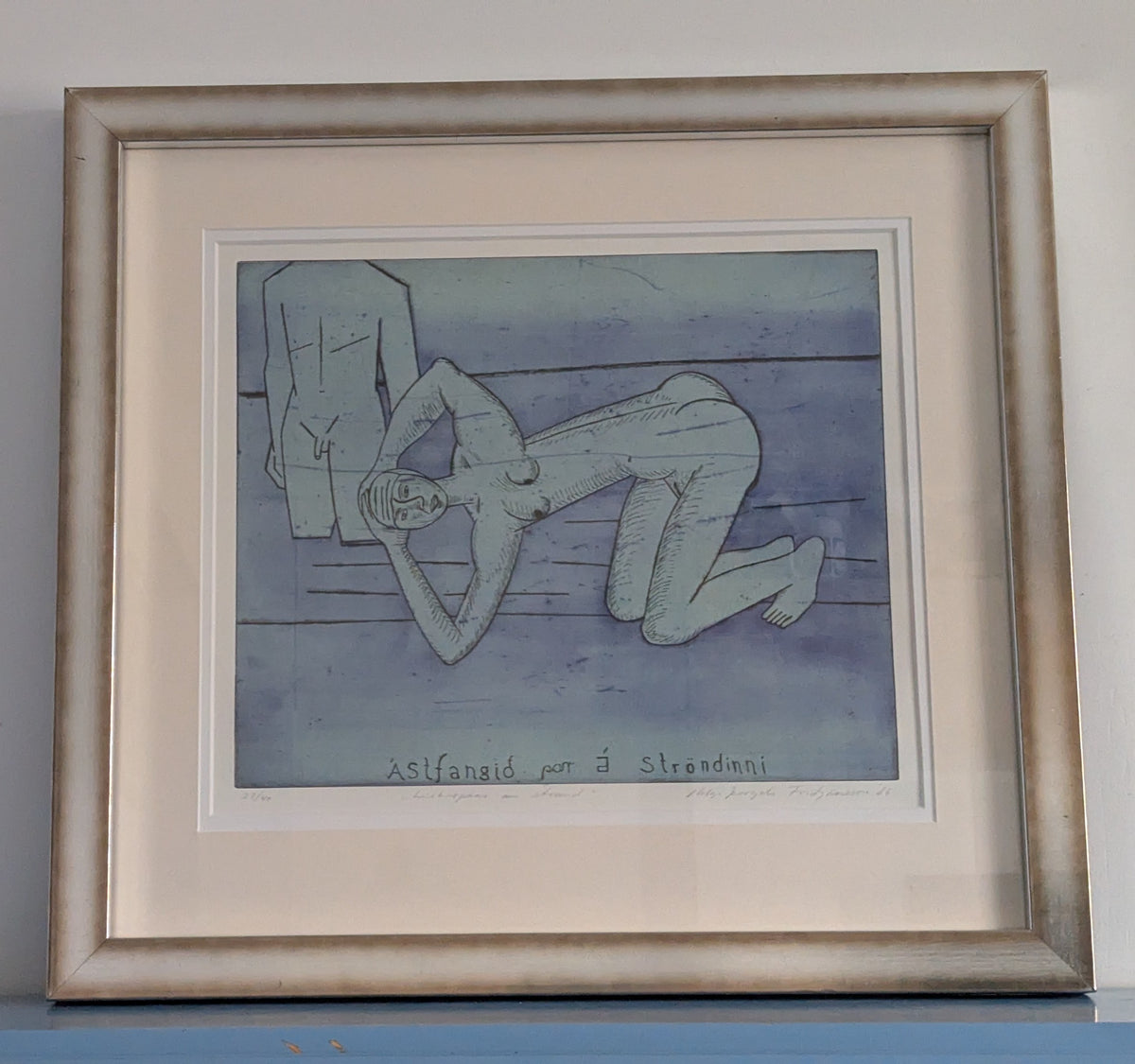 Helgi Thorgils Frídjónsson - Ástfangið Par á Ströndinni (Sign. Grafiikka, 1986)