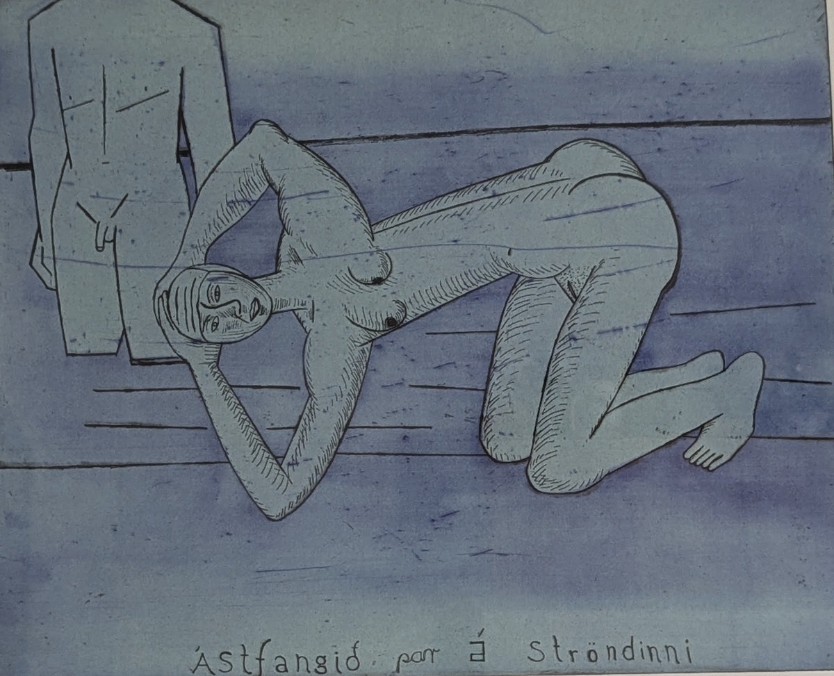 Helgi Thorgils Frídjónsson - Ástfangið Par á Ströndinni (Sign. Grafiikka, 1986)