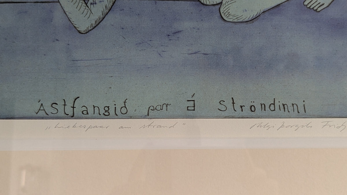 Helgi Thorgils Frídjónsson - Ástfangið Par á Ströndinni (Sign. Grafiikka, 1986)