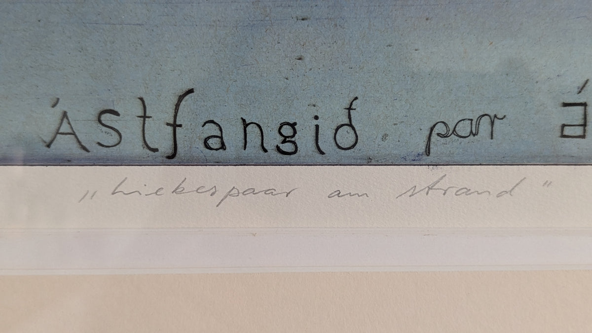 Helgi Thorgils Frídjónsson - Ástfangið Par á Ströndinni (Sign. Grafiikka, 1986)