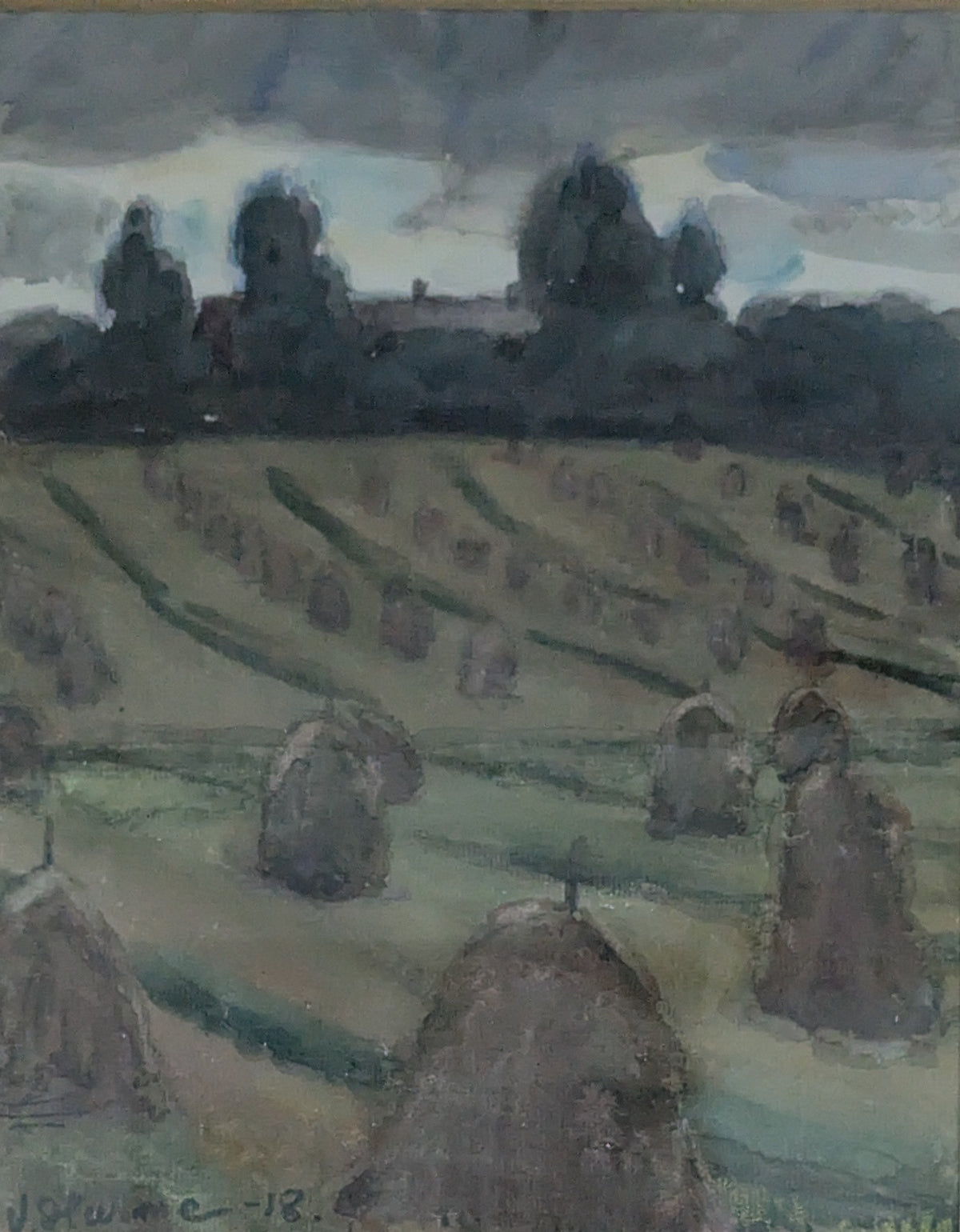 Viljo Hurme - Signeerattu Akvarellimaalaus (1918)