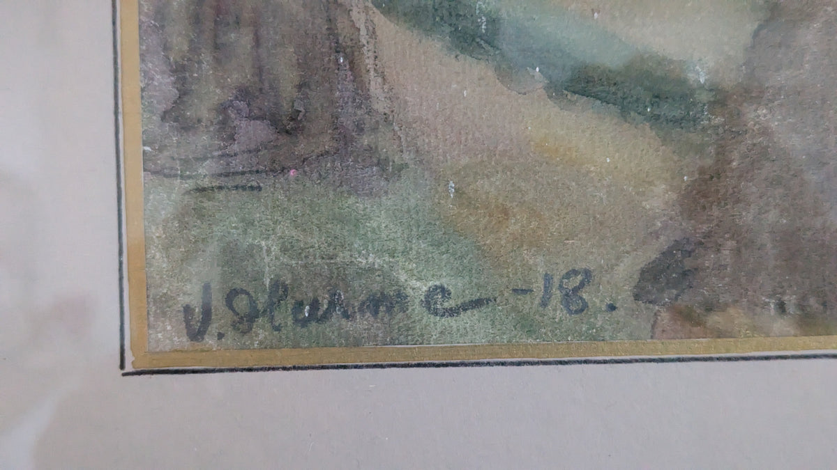 Viljo Hurme - Signeerattu Akvarellimaalaus (1918)