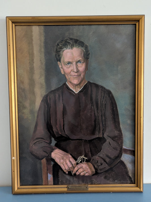Tauno Miesmaa - Käsinlatoja Maria Wirtanen (Signeerattu Pastellimaalaus 1950)