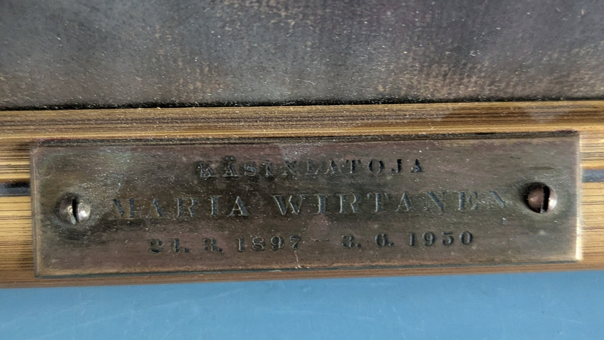 Tauno Miesmaa - Käsinlatoja Maria Wirtanen (Signeerattu Pastellimaalaus 1950)