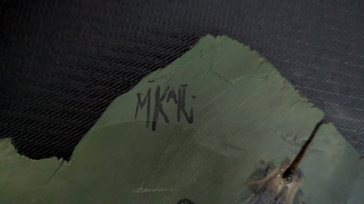Mika Kari - Paanulle Signeerattu Öljyvärimaalaus