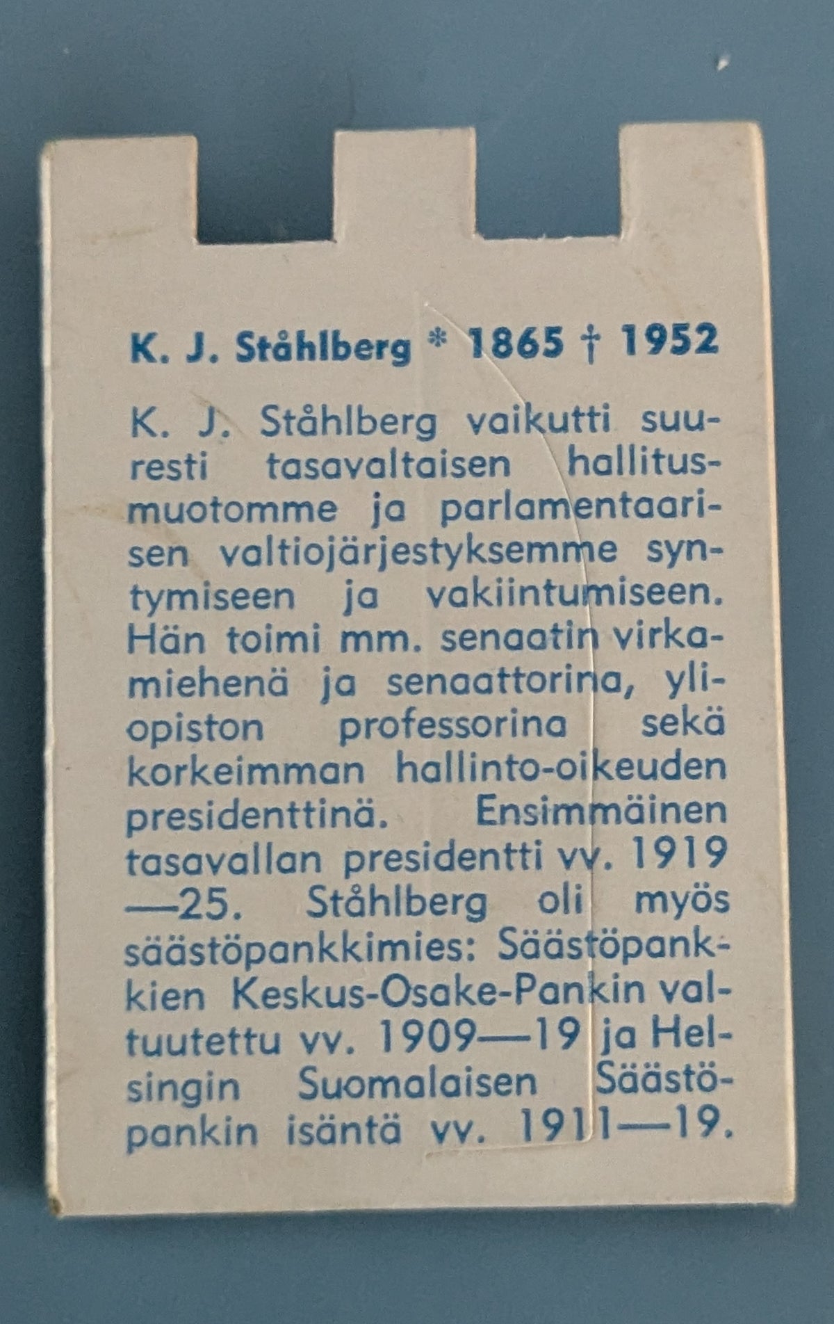 Säästöpankkiviikko 1960 - K. J. Ståhlberg