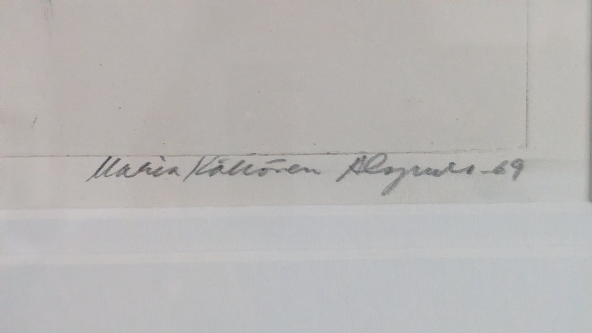 Maria Kähönen Alapuro - Signeerattu Grafiikka (1969)