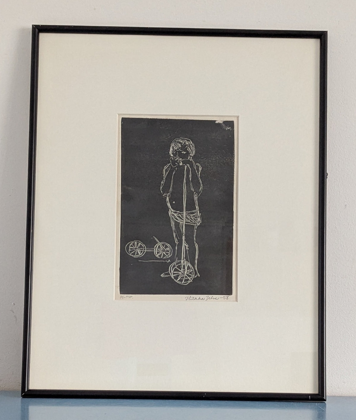 Hilkka Jelve - Signeerattu Puupiirros (Monotypia, 1958)