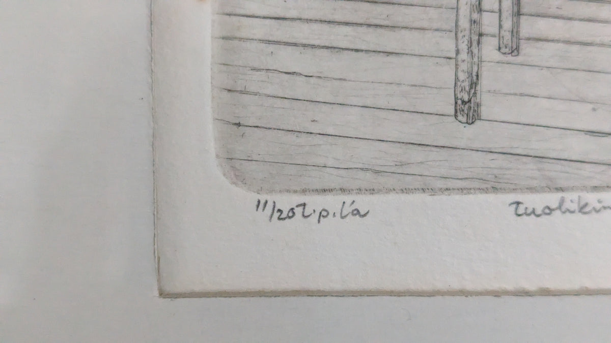 Tarja Teräsvuori - Tuolikin Oli Selin (Signeerattu Puupiirros 1978)