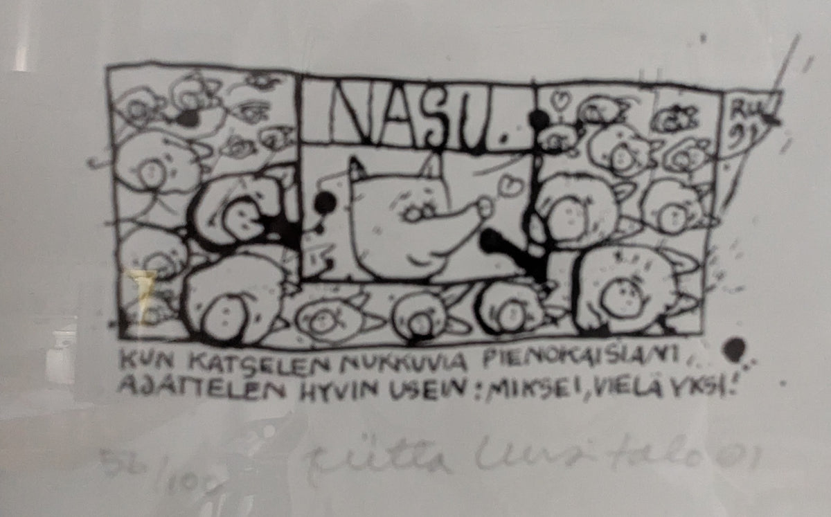 Riitta Uusitalo - Nasu Strippi (Signeerattu, Numeroitu, 1991)
