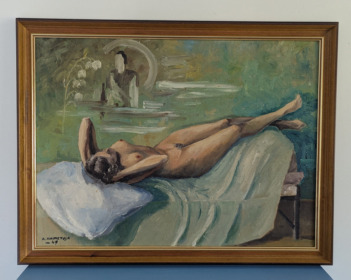 A.Halmetoja - Signeerattu Öljyvärimaalaus (1949)