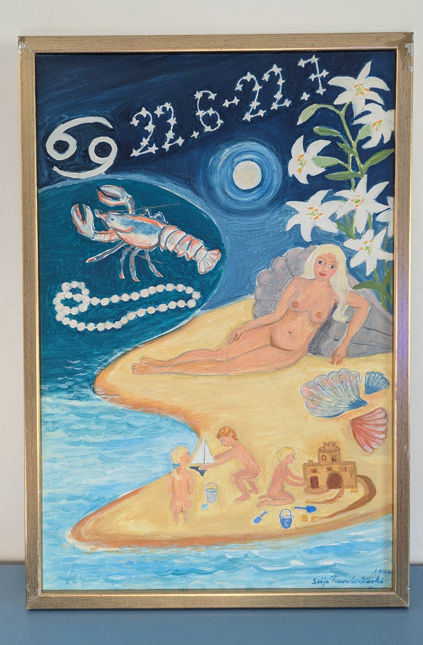 Seija Toivola-Koski - Rapu (Signeerattu Öljyvärimaalaus 1992)