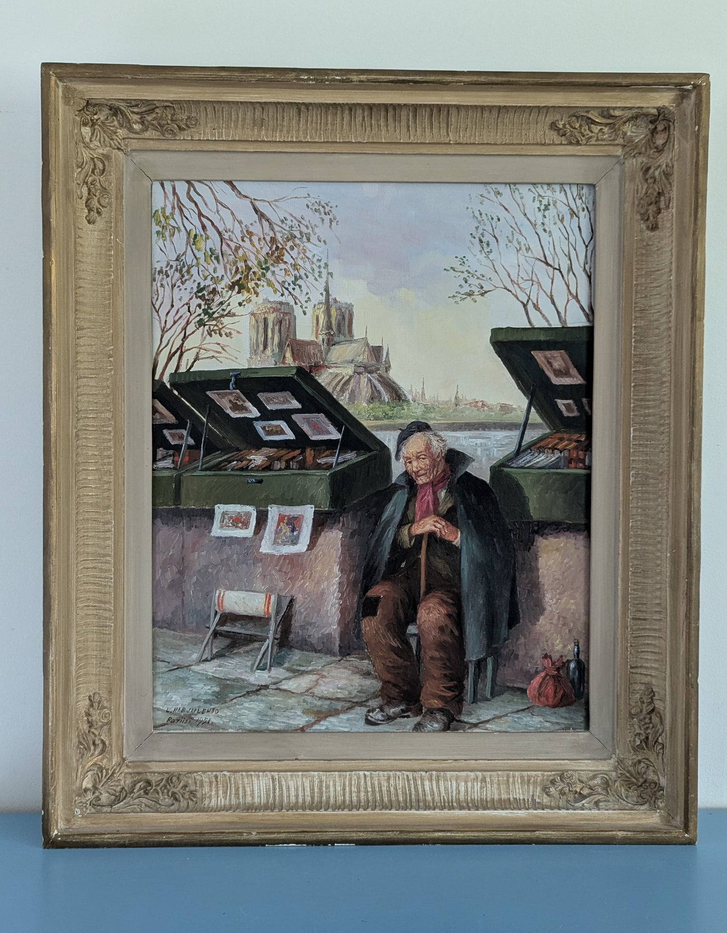 Leo Harjulehto - Pariisi (Signeerattu Öljyvärimaalaus 1951)