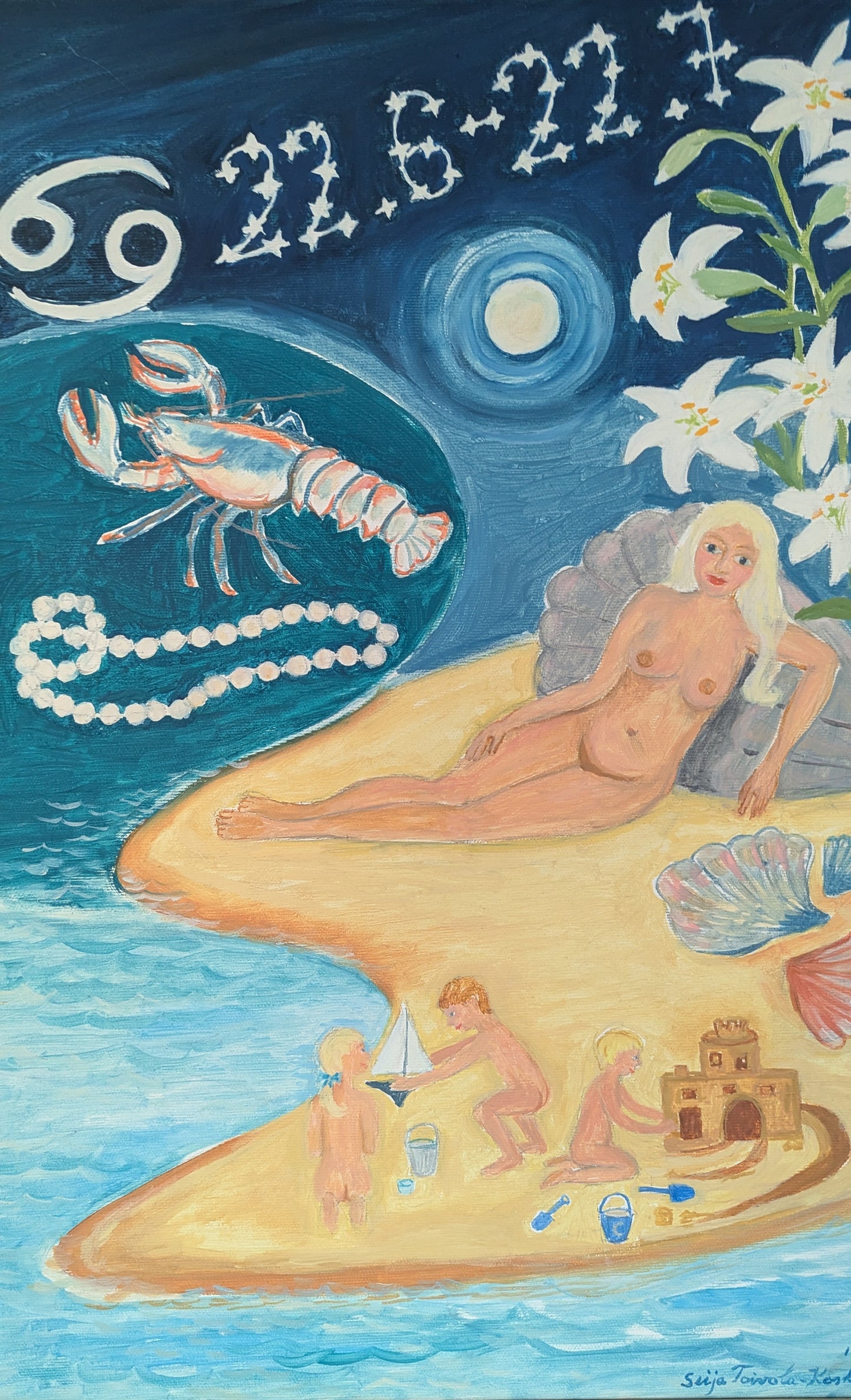 Seija Toivola-Koski - Rapu (Signeerattu Öljyvärimaalaus 1992)