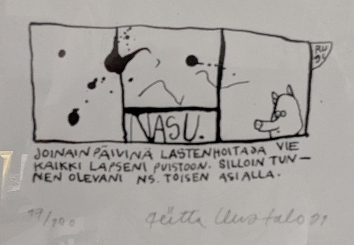 Riitta Uusitalo - Nasu Strippi (Signeerattu, Numeroitu, 1991)