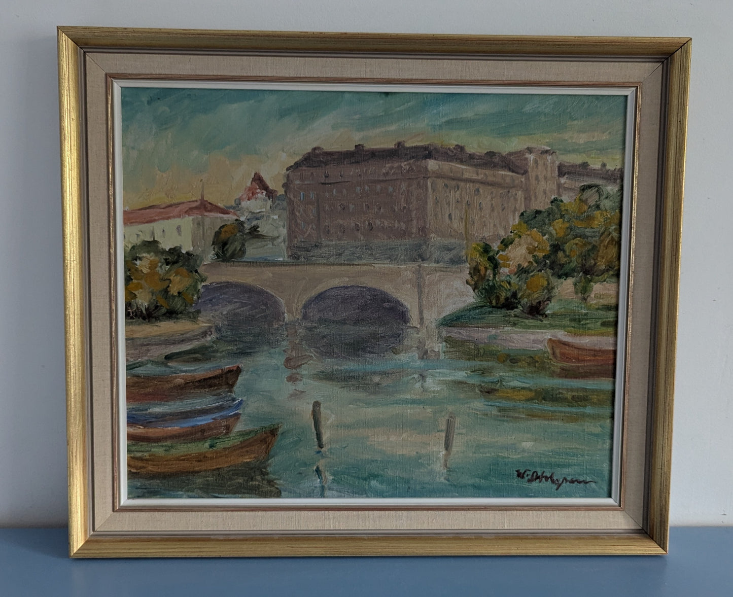 William Ahlgren - Pitkäsilta Helsinki (Signeerattu Öljyvärimaalaus)
