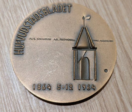 Kultateollisuus - Hufvudstadsbladet 100 Vuotta Mitali (1964, Johan Finne)