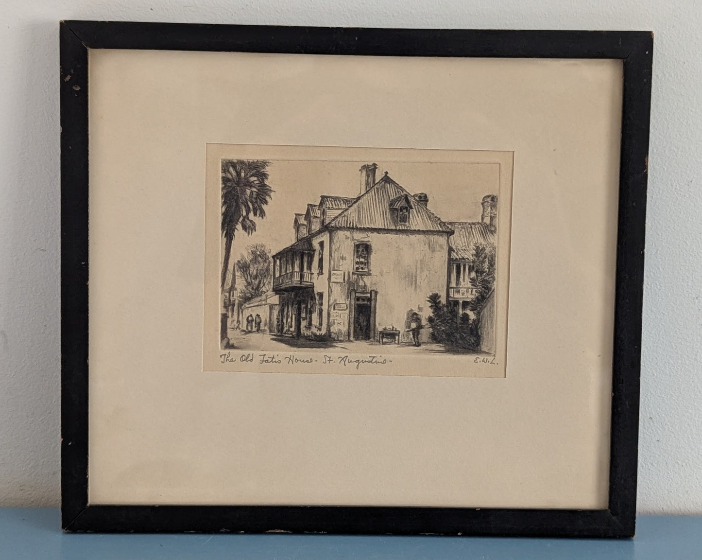 Elizabeth Warren Lindenmuth - The Old Fatio House, St. Augustine (Sign. Etsaus)