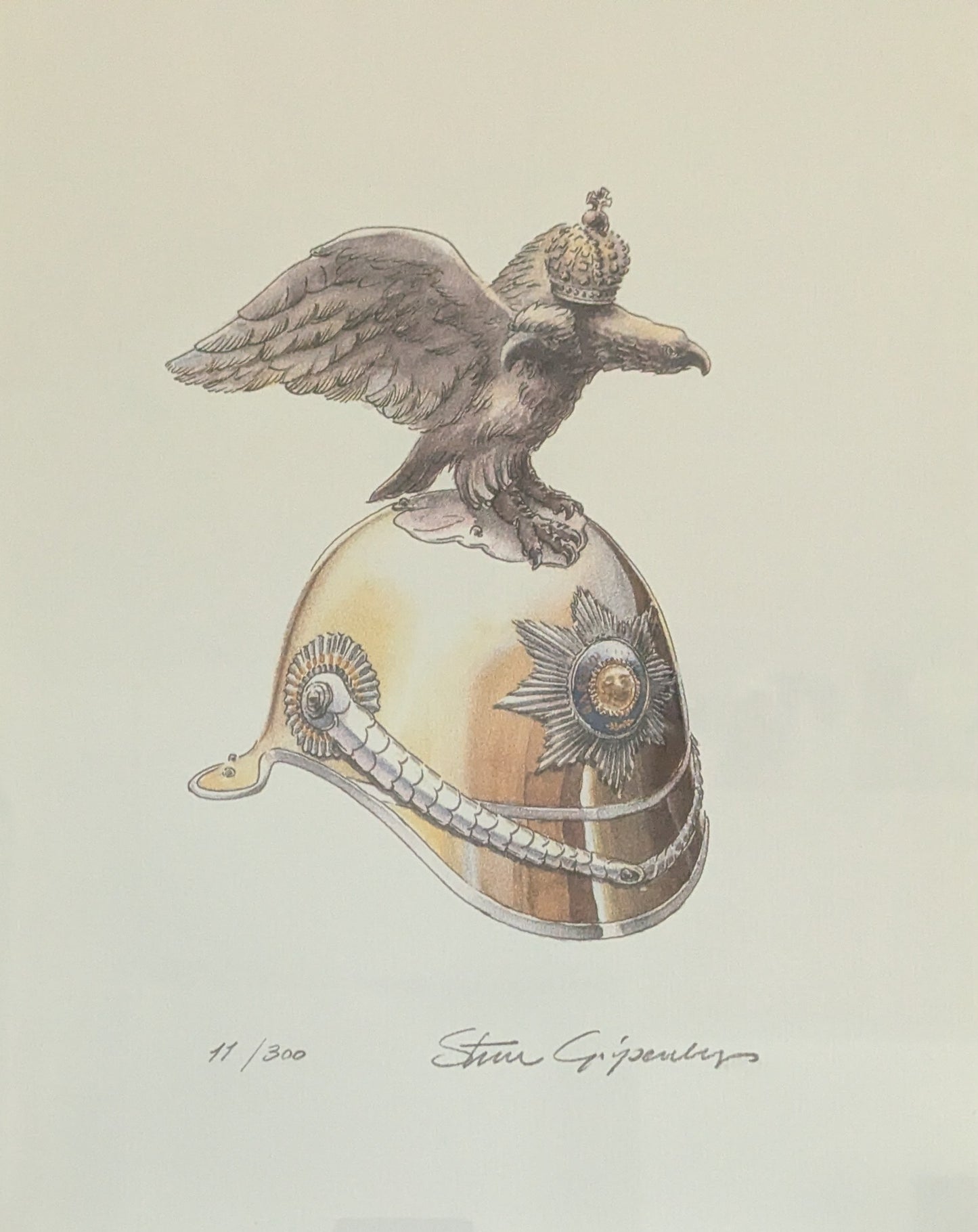 Sture Gripenberg - Chevalierkaartin Kypärä (Signeerattu Litografia 1999)